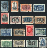 161 ARGENTINA: GJ.300/315, 1910 Centenary Of The May Revolution, Cmpl. Set Of 16 Values With Bulk Mail Cancellation, Wit - Other & Unclassified