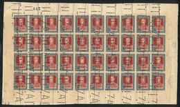 170 ARGENTINA: GJ.593O, Complete Sheet Of 40 Stamps With Invalidating Perforations 'INUTILIZADO' And Pen Cancel (used Fo - Altri & Non Classificati