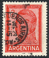 200 ARGENTINA: GJ.1134, 1959/64 2P. San Martín With LINED FACE Instead Of Dotted, VF Quality, Rare, Catalog Value US$200 - Autres & Non Classés