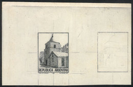 220 ARGENTINA: 1982 Churches Of North-east Argentina, Multiple DIE ESSAY Of An Unadopted Design (finished Vignette + Fra - Other & Unclassified