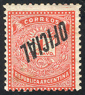 239 ARGENTINA: GJ.11a, 1884 1c. Little Envelope Perf 12, INVERTED OVERPRINT Variety, Mint Original Gum, Very Fine Qualit - Oficiales