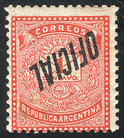 239 ARGENTINA: GJ.11a, 1884 1c. Little Envelope Perf 12, INVERTED OVERPRINT Variety, Mint Original Gum, Very Fine Qualit - Dienstmarken