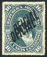 241 ARGENTINA: GJ.22a, DOUBLE OVERPRINT Variety, Mint Without Gum, VF Quality, Rare! - Officials