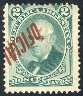 244 ARGENTINA: GJ.30b, 1884 2c. With INVERTED Red Overprint, Mint Original Gum, VF Quality, Very Rare, Signed By Victor  - Service