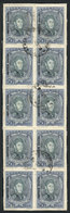 287 ARGENTINA: GJ.709, 50P. San Martín (large Size) Perforation 13½, With Vertical Overprint Type IV, Fantastic Used Blo - Dienstzegels