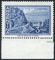 292 ARGENTINA: GJ.745a, With Variety: INVERTED OVERPRINT, MNH, Superb And Rare! - Oficiales