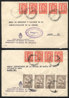 305 ARGENTINA: 2 Covers Used In 1969 With Very Nice Postages, VF Quality! - Officials