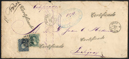322 ARGENTINA: "Registered Cover Franked By GJ.39 + 41 (total 35c.) With Mute ""circle Of 10 Wedges With Center"" Cancel - Otros & Sin Clasificación