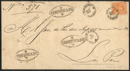 326 ARGENTINA: "Cover Franked By GJ.42 ALONE (40c. Alvear), Sent By Registered Mail From PARANÁ To La Paz On 27/JUL/1873 - Otros & Sin Clasificación