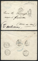 329 ARGENTINA: French Offices In Buenos Aires: Cover Posted To Gaulnes On 8/JUL/1877 By French Mail, Sent Collect, With  - Other & Unclassified