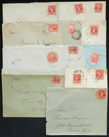 341 ARGENTINA: 13 Covers Used Between 1894 And 1908, With Nice Postages And/or Interesting Cancels, For Example Travelin - Other & Unclassified