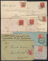 342 ARGENTINA: 8 Covers Used Between 1894 And 1908, With Interesting Cancel Of The Province Of Buenos Aires: Cañuelas (2 - Andere & Zonder Classificatie