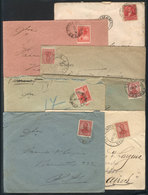 343 ARGENTINA: 7 Covers Used Between 1894 And 1909, With Interesting Cancels Of The Province Of Santa Fe: Estación Largu - Other & Unclassified