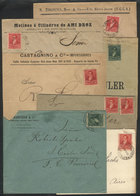 345 ARGENTINA: 7 Covers Used Between 1895 And 1899, Interesting Cancels, Very Fine General Quality (one With Defects), L - Autres & Non Classés