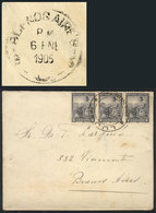 353 ARGENTINA: Cover Franked With Strip Of 3 Of 2c. Liberty Cancelled LUJÁN (MENDOZA), To Buenos Aires On 3/JA/1905, VF  - Otros & Sin Clasificación