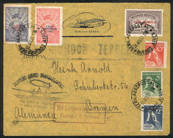 376 ARGENTINA: 30/AU/1932 Buenos Aires - Germany: Cover Flown By Zeppelin With Very Nice Postage, Arrival Backstamp Of F - Otros & Sin Clasificación