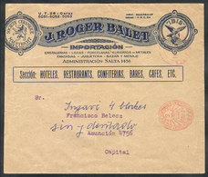 385 ARGENTINA: Envelope With Fancy Advertising Of Wholesale Store J. Roger Balet, Used In Buenos Aires On 9/AP/1943 With - Autres & Non Classés