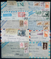 386 ARGENTINA: 80 Airmail Covers (many Registered) To Venezuela Between 1949 And 1950, Including Varied Rates And Postag - Andere & Zonder Classificatie