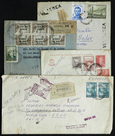 390 ARGENTINA: 4 Registered Or Express Covers Used In 1950/60s, Very Good Postages! - Otros & Sin Clasificación