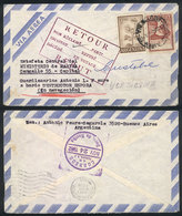 391 ARGENTINA: "Airmail Cover Sent To A Sailor ""aboard Destroyer Espora, At Sea"", Routed Via Cristóbal, Panamá (arriva - Autres & Non Classés