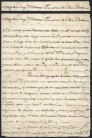 417 ARGENTINA: Circa 1776, Long Manuscript Letter Written By Mr Miguel Fermín Riglos To His Father, Onboard The Frigate  - Autres & Non Classés