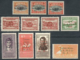 446 BOLIVIA: Sc.C52/C62, 1937 Cmpl. Set Of 11 Overprinted Values, Mint Very Lightly Hinged, Excellent Quality, Catalog V - Bolivia