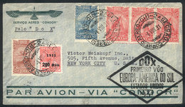 460 BRAZIL: 4/AU/1931 Rio De Janeiro - New York: Cover Carried On The First Flight Of Dornier DO-X, Arrival Backstamp Of - Other & Unclassified