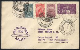 463 BRAZIL: 13/AU/1932 Rio De Janeiro - Recife: Cover Flown By Zeppelin, With Special Handstamp And Arrival Mark, Excell - Autres & Non Classés