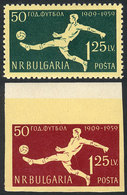 469 BULGARIA: Sc.1068, Perforated + Imperforate, 1959 Football, MNH, VF Quality! - Andere & Zonder Classificatie