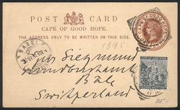 470 CAPE OF GOOD HOPE: 1p. Postal Card Uprated With ½p. (total Postage 1½p.), Sent From Capetown To Switzerland On 11/JU - Andere & Zonder Classificatie