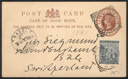470 CAPE OF GOOD HOPE: 1p. Postal Card Uprated With ½p. (total Postage 1½p.), Sent From Capetown To Switzerland On 11/JU - Otros & Sin Clasificación