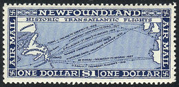 475 CANADA - NEWFOUNDLAND: Sc.C8, 1931 1$ Blue, Mint With Small Hinge Remnant, VF Quality, Catalog Value US$70. - 1908-1947