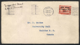 476 CANADA - NEWFOUNDLAND: 26/NO/1921 St. John's - Halifax: First Airmail, With Arrival Backstamp Of 4/FE/1922, VF Quali - 1908-1947