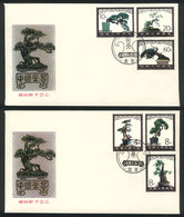 493 CHINA: Sc.1665/70, 1981 Minature Landscapes, Cmpl. Set Of 6 Values On 2 Covers, With First Day Postmarks, VF Quality - Altri & Non Classificati