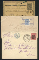 520 COLOMBIA: 2 Covers And 1 Postal Card Used Between 1899 And 1905. The Covers Are Of VF Quality, The Card With Defects - Colombia