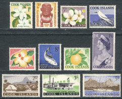 530 COOK ISLANDS: Sc.148/158, 1963 Flowers, Birds, Fish, Ships, Complete Set Of 11 Unmounted Values, Excellent Quality,  - Cookinseln