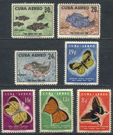 536 CUBA: Sc.C185/C191, 1958 Butterflies And Fish, Cmpl. Set Of 7 Values, Mint Lightly Hinged, VF Quality, Catalog Value - Andere & Zonder Classificatie