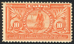 537 CUBA: Sc.E2, 1899 10c. Orange (bicycle Messenger, Inscribed 'immediata'), Mint Lightly Hinged, VF Quality, Catalog V - Andere & Zonder Classificatie