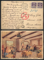 539 DENMARK: Postcard With View Of Restaurant Fiskebaek In Farum, Sent To Argentina On 5/JUN/1940, With Nazi Censor Mark - Autres & Non Classés