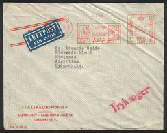 540 DENMARK: Airmail Cover Sent From Kobenhavn To Argentina On 24/SE/1953, With Nice Meter Postage Of 47o., Very Attract - Otros & Sin Clasificación