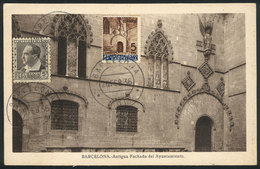551 SPAIN: Maximum Card Of FE/1936: Barcelona, Old Facade Of The City Council, VF Quality - Maximum Kaarten