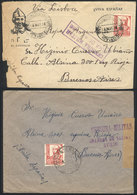 560 SPAIN: 2 Covers Sent From Grandas De Salime And San Salvador De Valledor To Argentina In 1938, Both With Civil War C - Otros & Sin Clasificación