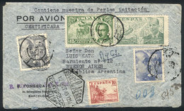 562 SPAIN: Airmail Cover (it Contained A Sample Of Imitation Pearls!) Sent From Barcelona To Argentina On 12/OC/1945, In - Otros & Sin Clasificación