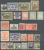 566 SPAIN: CIVIL WAR And Local Issues: Interesting Lot Of Stamps, Most Overprinted, Almost All Of VF Quality! - Andere & Zonder Classificatie