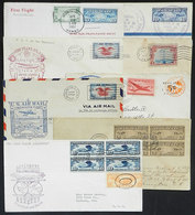 580 UNITED STATES: 8 Airmail Covers Flown On First Or Special Flights Between 1929/1947, Most Of Very Fine Quality, Low  - Marcofilia