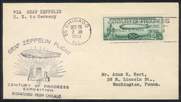 583 UNITED STATES: 26/OC/1933 Chicago - Friedrichshafen - New York - Washington: Cover Flown By Zeppelin, Excellent Qual - Postal History