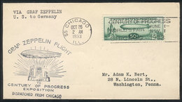 583 UNITED STATES: 26/OC/1933 Chicago - Friedrichshafen - New York - Washington: Cover Flown By Zeppelin, Excellent Qual - Marcofilia