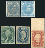 586 UNITED STATES: CONFEDERATE STATES: Interesting Lot Of Mint Stamps, Almost All With Gum And Of Very Fine Quality! - Other & Unclassified