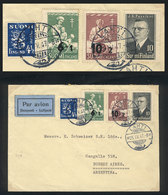 601 FINLAND: Airmail Cover Sent From Lahti To Argentina On 25/AP/1947, Franked By Sc.B80/81 + Other Values, VF Quality! - Andere & Zonder Classificatie