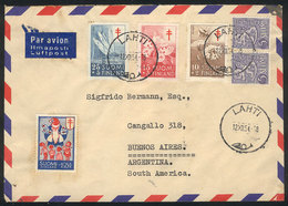 618 FINLAND: Airmail Cover Franked By Sc.B126/8 (insects) + Other Values, Sent From Lahti To Argentina On 12/DE/1954, Ve - Sonstige & Ohne Zuordnung